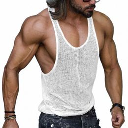 incerun Men Tank Tops Mesh Transparent O-neck Sleevel Sexy Vests Streetwear Summer Breathable 2023 Fi Men Clothing S-5XL d5LF#