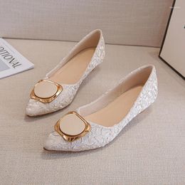 Dress Shoes 2024 Designer Metal Buckle Pumps Women Small Kitten Heel Pointed Toe Pleated Sequines Cloth Tacones Big Size 43