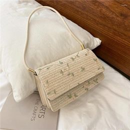 Shoulder Bags 2024 Autumn And Winter Bag Women's Fashion Korean Straw Underarm Single Small Satchel