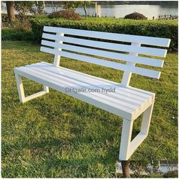 Camp Furniture Custom Cyber Celebrous Pink Backrest Park Chair Outdoor Bench Shop Mall Rest Solid Wood Stool Courtyard Iron Art Drop Dhj61