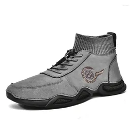 Casual Shoes Handmade Leather Comfortable Men 2024 Soft Breathable Slip On Lightweight Anti Slippery