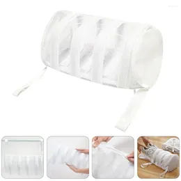 Laundry Bags 3 Pcs Shoe Care Bag Cylinder Washing Washer And Dryer Sneakers Shoes Grid Cloth Machine Travel Portable