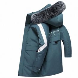 white Duck Down Down Coat Men Puffer Jackets New Medium-length Hooded Winter Wear Handsome Men's Coats Parka Winter Man Jacket 23k1#