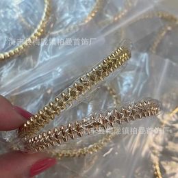 Top luxury fine designer jewelry Straight Style Fashion Nail Bracelet High Version CNC Bullet Head Couple Bracelet Original 1to1 With Real Logo