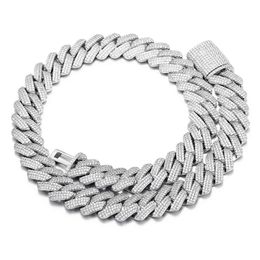 Sier Jewelry Venda quente Hip Pop Mossinate Pulseira de diamante masculina Corrente de ligação cubana