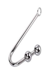 Latest Unisex Stainless Steel Anal Hook With 2 Ball Butt Plug Truss Up Bondage Devices Adult Bdsm Product Sex Anus Toy For Men Wom8795052