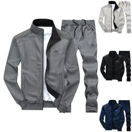 Men's Tracksuits Men Jacket Pant Sets Fashion Autumn Spring Sports Suit Sweatshirt Sweatpants Mens Clothing 2PCS Slim Tracksuit Sportswear