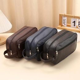 Cosmetic Bags Organiser Bag Men Travel Toiletries Handbags Zipper PVC Makeup Pattern Portable Storage Male Lychee Waterproof