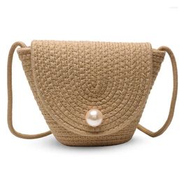 Shoulder Bags Summer Straw Woven Bag Women Wave Fashion Handmade Beach Messenger Seaside Vacation Leisure Rattan Bucket