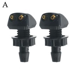 Upgrade 2/4Pc Front Windshield Washer Double-Hole Straight Column Replacement Wiper For Most Cars Water Spray Nozzle