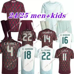 2024 Mexico Soccer Jersey Home Away RAULCHICHARITO LOZANO DOS SANTOS Club Football Shirt Kids Kit H.LOZANO Men Sets Uniforms Fans Player Version