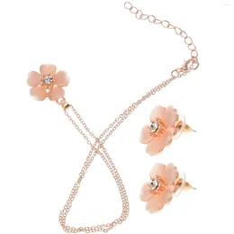 Necklace Earrings Set Cherry Blossoms Bride Dangle Bridal For Wedding Charm Pendant