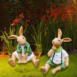 Garden Decorations 2Pcs Statue Gifts For Mom Grandma Women Home Art Decor Creative Table Resin Lawn Yard Outdoor Sculptures