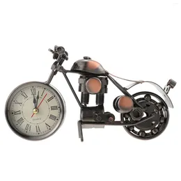 Table Clocks Motorcycles Clock Vintage Adornment Home Decor Decorate Decorative Iron Craft Child