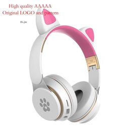 Cat Ear Glow Bluetooth 5.0 Headworn Wireless Earphones Folding Card Music Game Mai