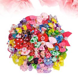 Dog Apparel 40 Pcs Hair Gifts For Stocking Stuffers Bows Small Dogs With Rubber Bands Pet Ties