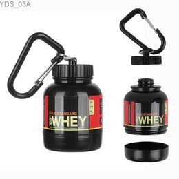 Storage Bottles Jars 100/200ML Portable Mini Protein Powder Bottle with Keychain Health Funnel Medicine Box Container Small Cup Outdoor Sport Storage 240327