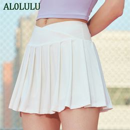 AL0LULU Versatile Sports Yoga Skirt High Waist Fitness Pleated Skirt