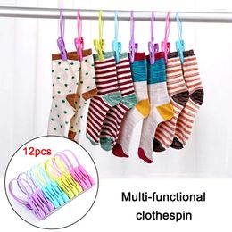 Dog Apparel 12pcs Plastic Clothespins Portable Hook Laundry Clips Bra Socks Hanger Anti Wind 12pcs/set Accessories Convenient