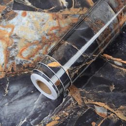 Wallpapers PVC Marble Waterproof Wallpaper Bathroom Stickers Self Adhesive Oil Proof Contact Paper For Kitchen Cabinet Renovation