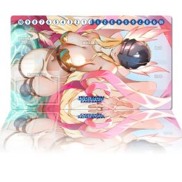 Pads Digimon Playmat Angewomon TCG CCG Card Game Board Game Mat Anime Mouse Pad Custom Desk Mat Gaming Accessories with Zone Free Bag
