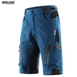 ARSUXEO Men Cycling Shorts Downhill Bike Shorts Loose Outdoor Sports Mountain Bicycle Shorts Breathable Quick Dry Reflective 240319