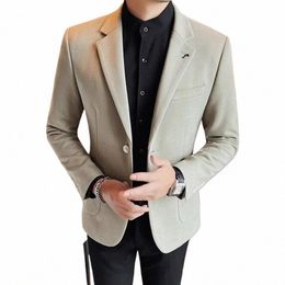 autumn Winter Woollen Suit Jacket Men Fi Slim Busin Casual Blazers Street Wear Social Dr Coat Tuxedo Masculino 4XL-M 608E#