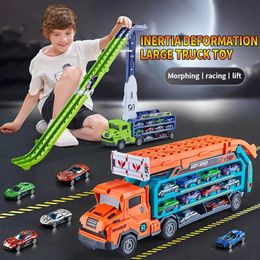 Inertia Deformation Track Large Truck Toy Car Combination SetSuitable for Halloween Christmas Thanksgiving Gifts 240313