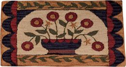 Carpets Flower Basket Hooked Rug 24 X 36"