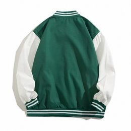 classic Baseball Uniform Streetwear Baseball Jackets Stylish Ctrast Colour Coats with Elastic Cuffs Stand Collars for Men's o3Ch#