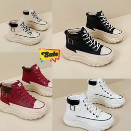 Resistant Comfort High top shoes spring and autumn vintage womens shoes thick soled small white shoes leisure sports board shoes GAI