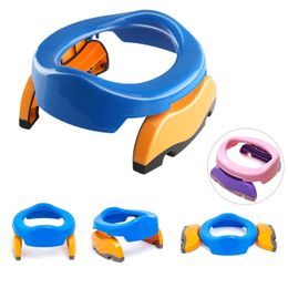 Portable Baby Infant Chamber Pots Foldaway Toilet Training Seat Travel Potty Rings with urine bag For Kids Blue Pink 240326