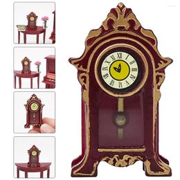 Table Clocks Dollhouse Jewelry Box Miniature Clock Simulation Pendulum Furniture Scene Decoration Floor Wood