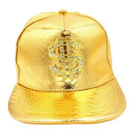 Doit Metal Golden dollar style mens Baseball Cap hip-hop cap leather Adjustable Hats for men and women 240312