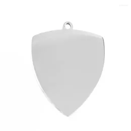 Pendant Necklaces Simsimi Shield Charm 1.5mm Hole For Necklace&bracelet Mirror Polish Diy Stainless Steel Wholesale 10pcs