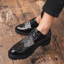 Leather Summer Casual 216 Shoes Male Fashion Soft Sneakers Men Men's Italian For Gentle Blac 90565 's
