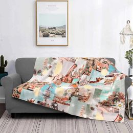 Blankets Summer Collage Design! Arrival Fashion Leisure Warm Flannel Blanket Giraffe Citron Beach Waves Travel