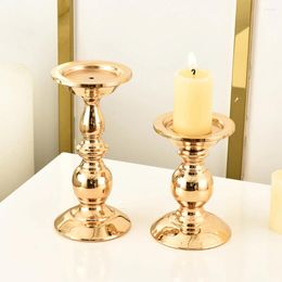 Candle Holders 1pcs Nordic Style Retro Creative Mini Candlestick Golden Wrought Iron Geometric Home Decoration