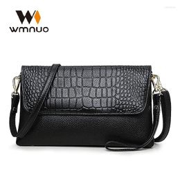 Shoulder Bags Wmnuo Genuine Leather Women Fashion Crocodile Grain Handbag Crossbody Bag Ladies Messenger Evening 6817