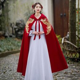 Women's Jackets Improved Retro Long Wild Shawl Heavy Handmade Cloak With Han Chinese Clothing Costume