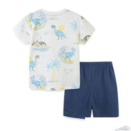 Clothing Sets Boys Short Sleeve T-Shirt Suits Summer Two-Piece Knitted Cotton Children Drop Delivery Baby Kids Maternity Dhczr