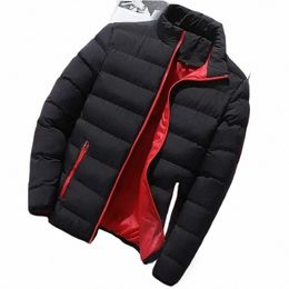 mens Winter Jackets Fi Casual Windbreaker Stand Collar Thermal Coat Outwear Oversized Outdoor Cam Jacket Male Clothes k0qE#