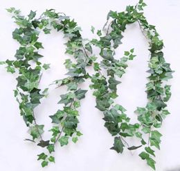 Decorative Flowers Artificial Rattan Plants Ivy Sweet Leaves Wall Hanging Water Pipe Decoration Garland Silk Vine Creeper Greenery Wreath