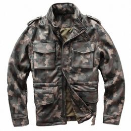 army Green Mens Genuine Leather Jackets Autumn Biker Pilot Leather Jacket New Design Winter Coat Men Jaqueta Masculina XXXL R9PU#