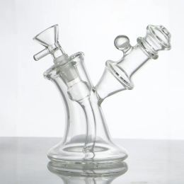 Mini Glass Bong Clear Hookah Beaker Dab Rig Recycler Bongs Bubbler Inline Percolator Water pipes Thick Glass Oil Rigs Tobacco with 14mm Bowl