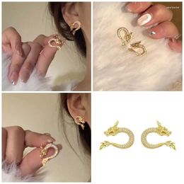 Stud Earrings Stylish Chinese Dragon Jewelry Delicate Shaped Alloy Ear Studs Ornament Personalized Earring Accessories Y08E