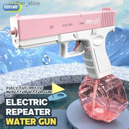 Gun Toys Water Gun Electric Pistol Shooting Kids Toy Large Capacity Full Automatic High Pressure Summer Beach Splashing Toy Adults Gifts240327