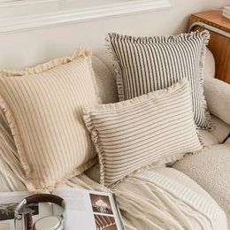 Pillow 1PC Striped Fringe Pillowcase European Style Bed Envelope Cover Decorative