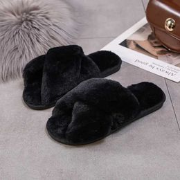 Slippers Slippers Fluffy Furry Women ome Plaorm Men Winter Plus Slides Indoor Fuzzy Lovely Coon Soes 20024 H240326R4FC