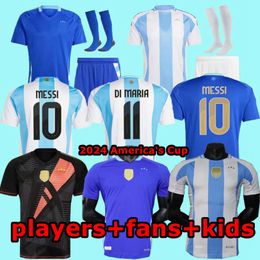 24 25 Argentina Soccer Jerseys Fans Player Version MESSIS MAC ALLISTER DYBALA DI MARIA MARTINEZ DE PAUL MARADONA 2024 2025 home away gk Men and women Football Shirt